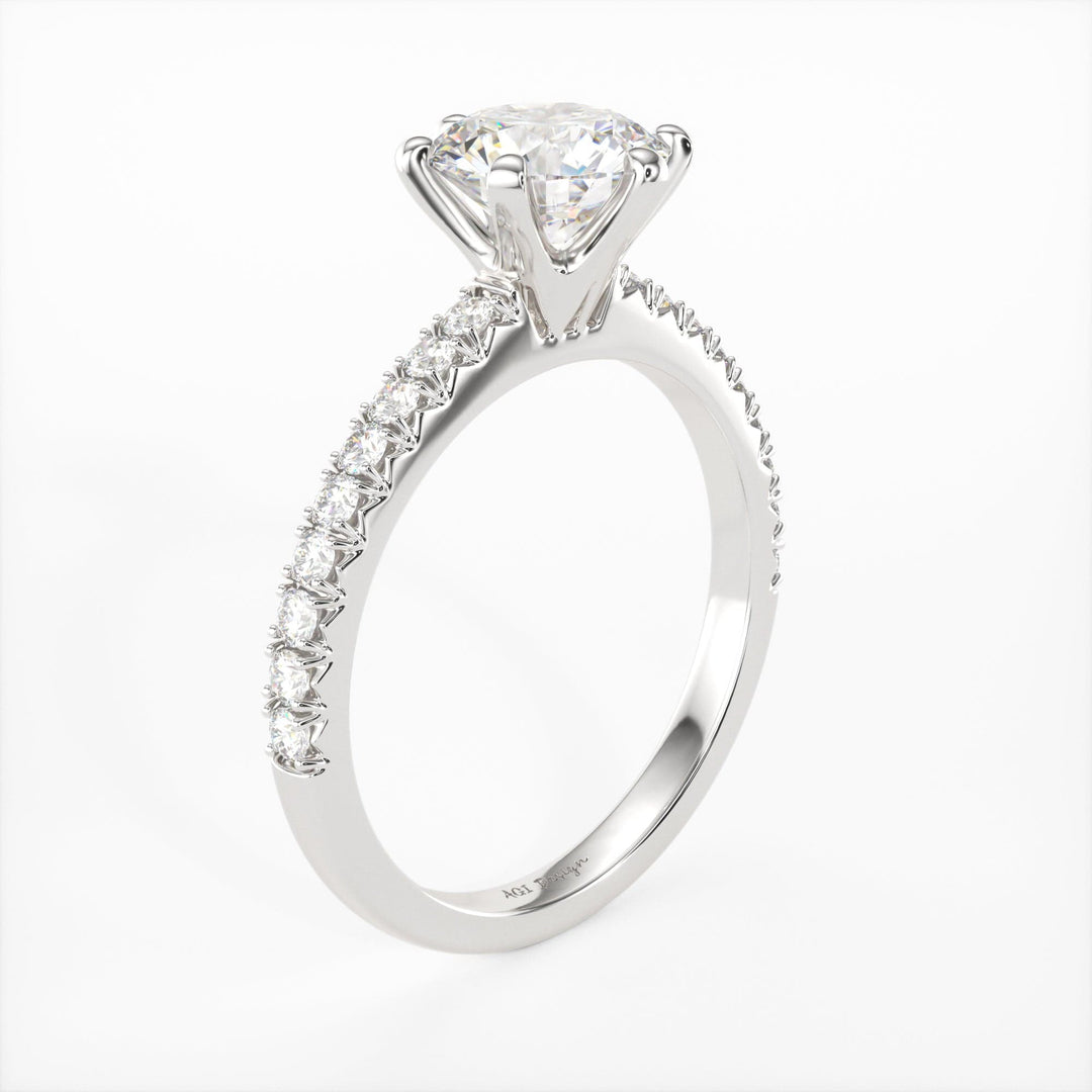 AGI Design Fiona Round Lab Created Diamond Engagement Ring