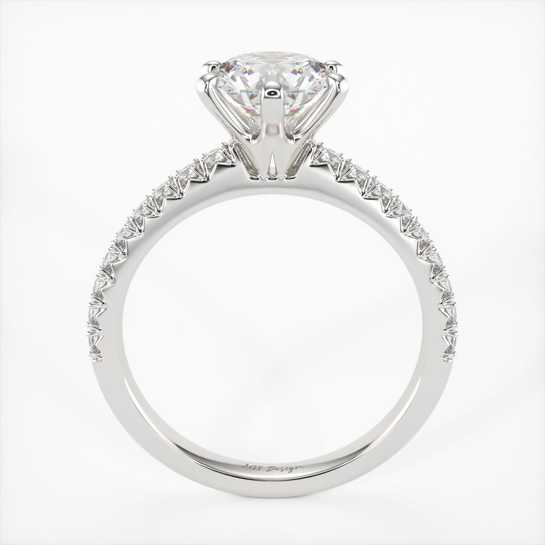 AGI Design Fiona Round Lab Created Diamond Engagement Ring