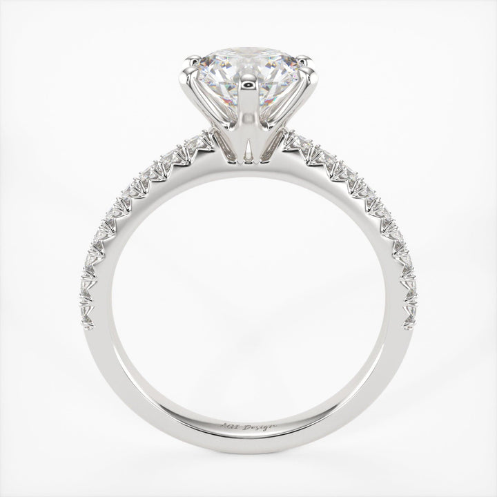 AGI Design Fiona Round Lab Created Diamond Engagement Ring