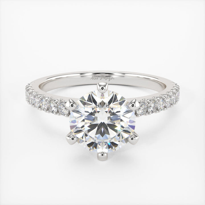 AGI Design Fiona Round Lab Created Diamond Engagement Ring