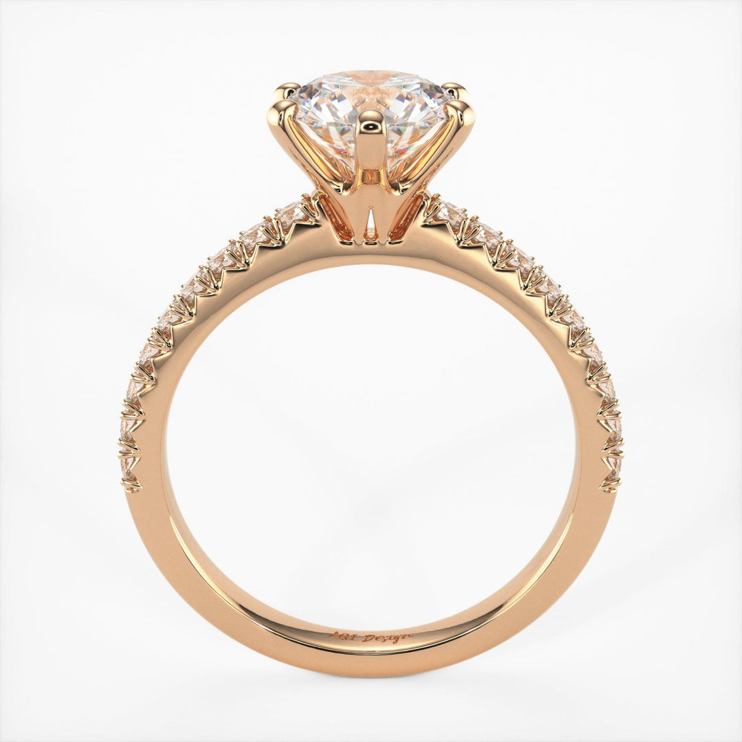 AGI Design Fiona Round Lab Created Diamond Engagement Ring