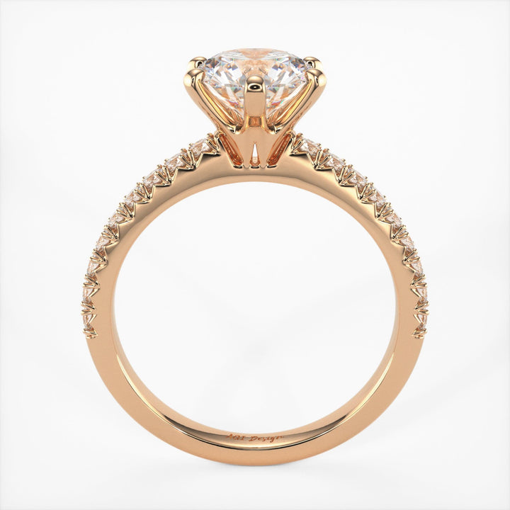 AGI Design Fiona Round Lab Created Diamond Engagement Ring