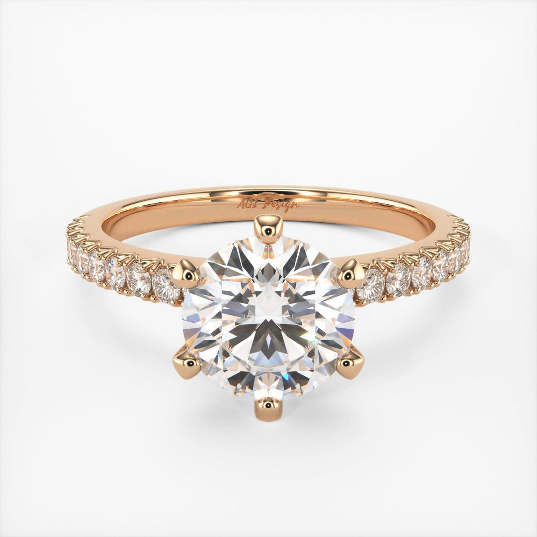AGI Design Fiona Round Lab Created Diamond Engagement Ring