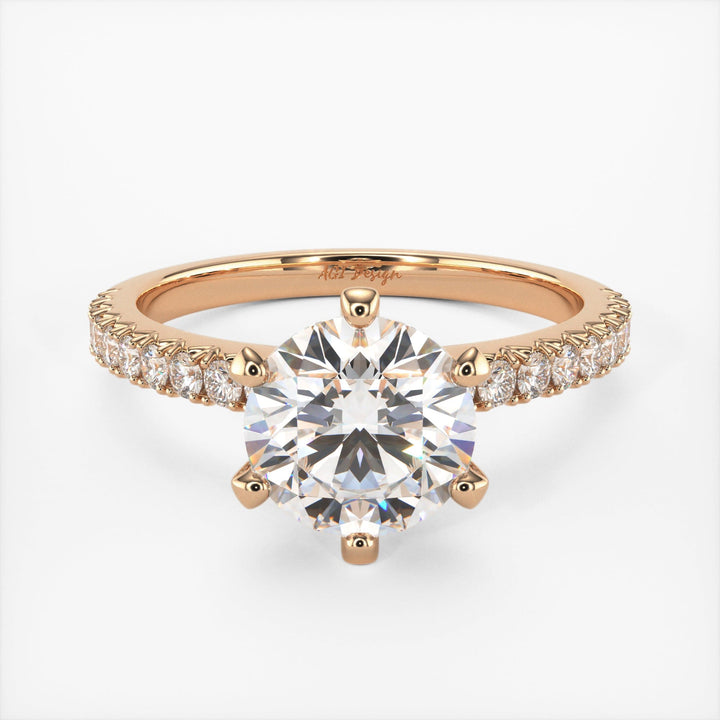 AGI Design Fiona Round Lab Created Diamond Engagement Ring