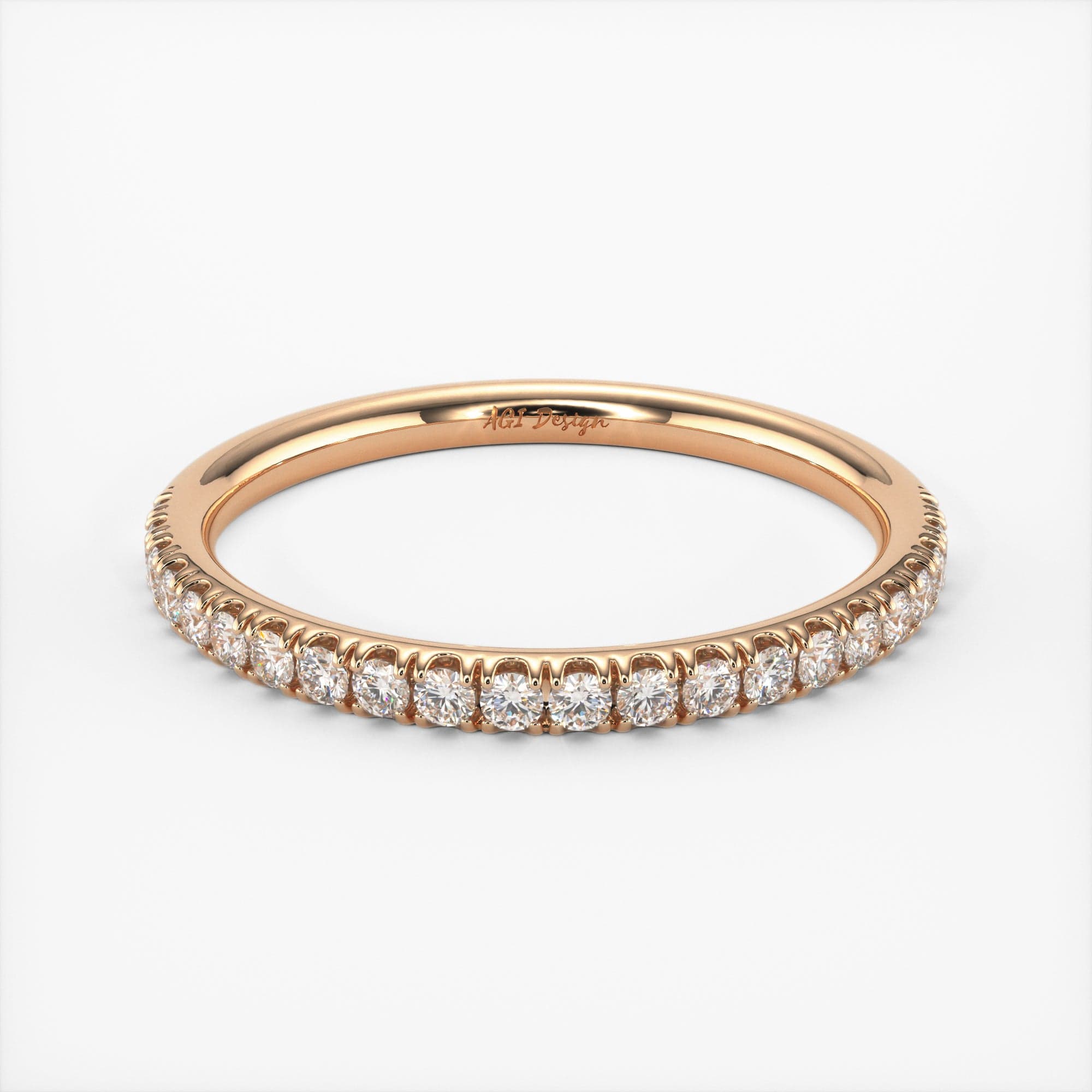 〚DIAMOND WEDDING〛No.36／Limited Edition80 Frankie Lab Created Diamond Wedding Band/AGI Design