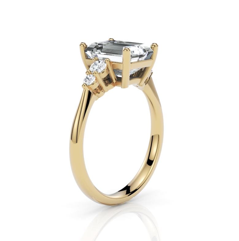 AGI Design Gaya Radiant/Emerald Lab Created Diamond Engagement Ring