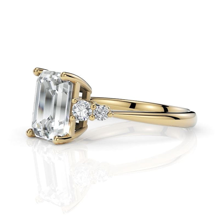 AGI Design Gaya Radiant/Emerald Lab Created Diamond Engagement Ring