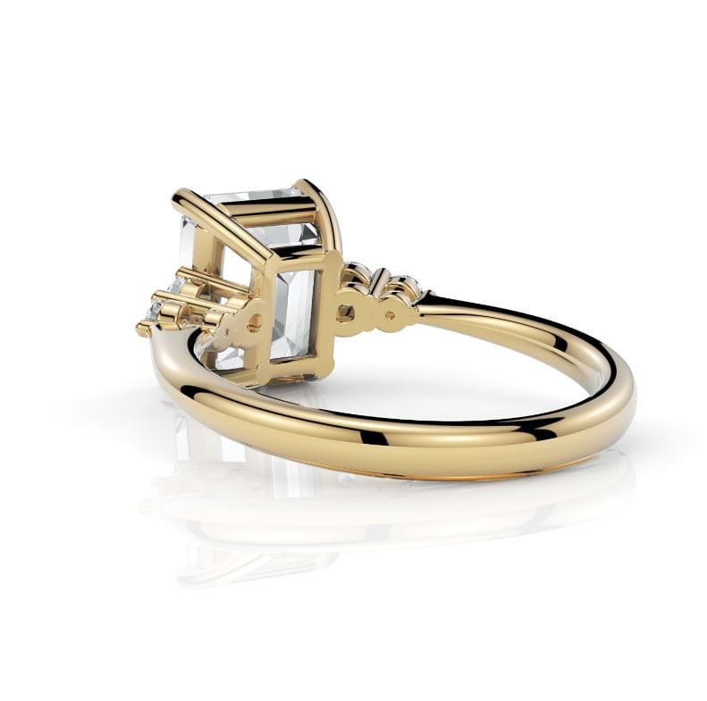 AGI Design Gaya Radiant/Emerald Lab Created Diamond Engagement Ring