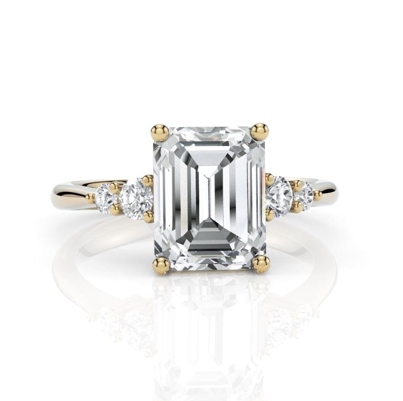 AGIDesignShop Gaya Radiant/Emerald Moissanite  Engagement Ring