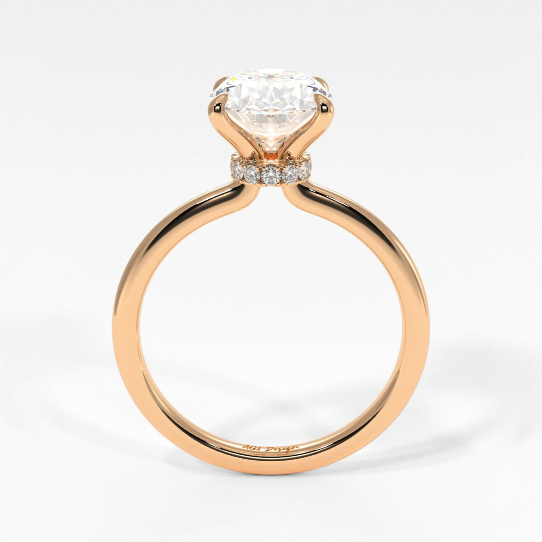AGI Design Grace Oval Lab Created Diamond Engagement Ring