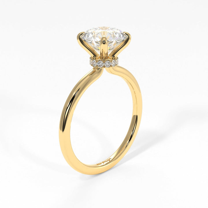 AGI Design Grace Round Lab Created Diamond Engagement Ring
