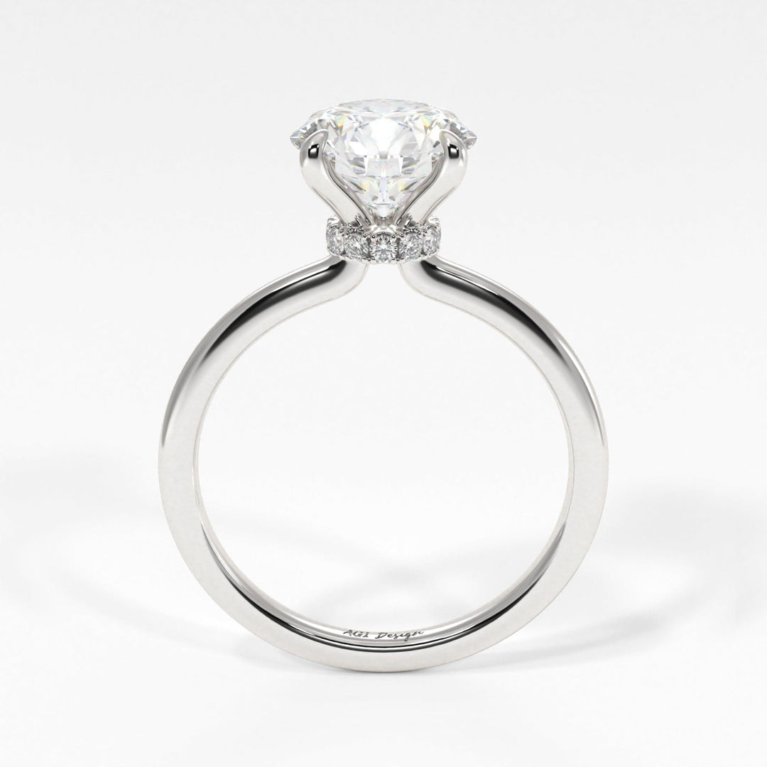 AGI Design Grace Round Lab Created Diamond Engagement Ring