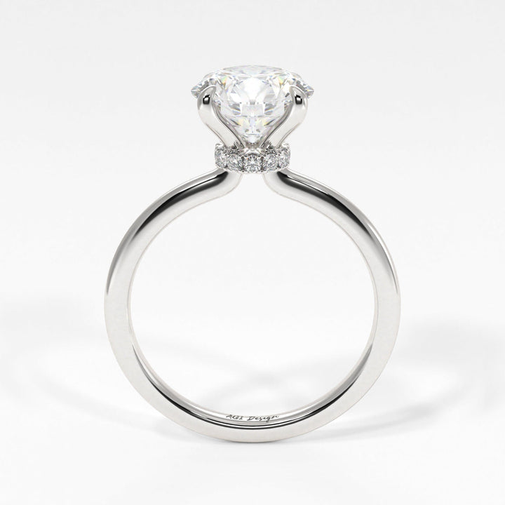 AGI Design Grace Round Lab Created Diamond Engagement Ring