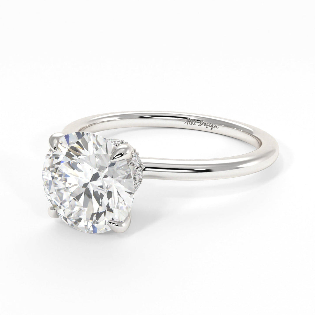AGI Design Grace Round Lab Created Diamond Engagement Ring