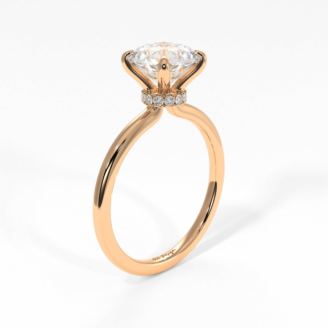 AGI Design Grace Round Lab Created Diamond Engagement Ring