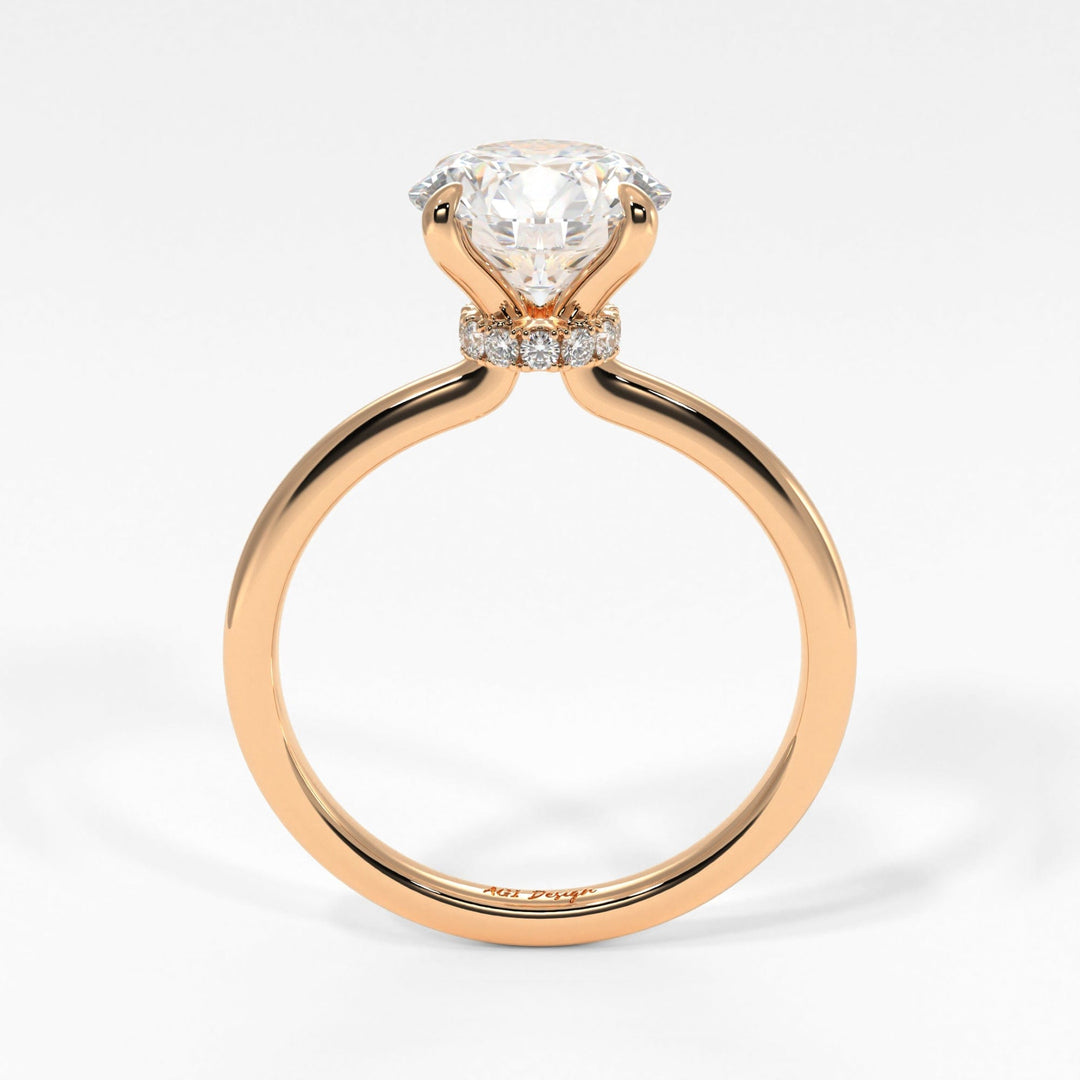 AGI Design Grace Round Lab Created Diamond Engagement Ring