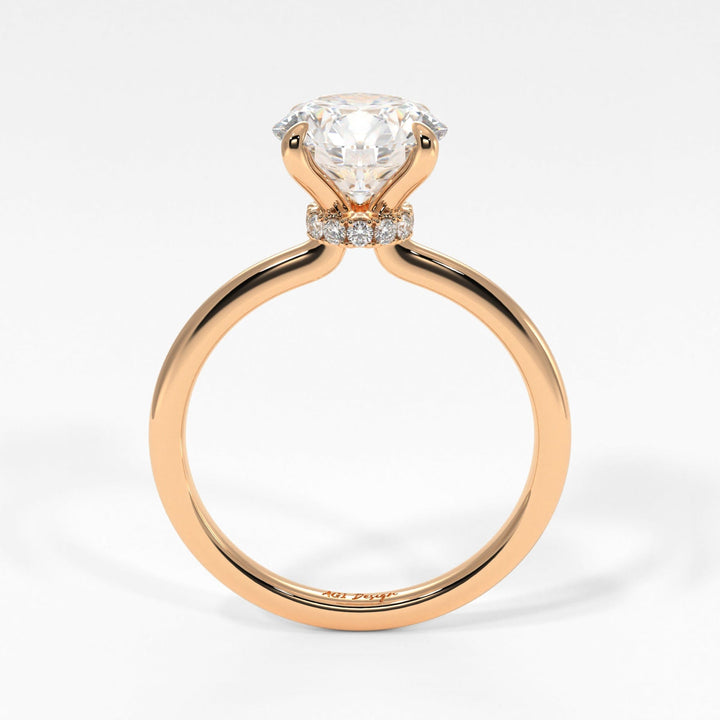 AGI Design Grace Round Lab Created Diamond Engagement Ring