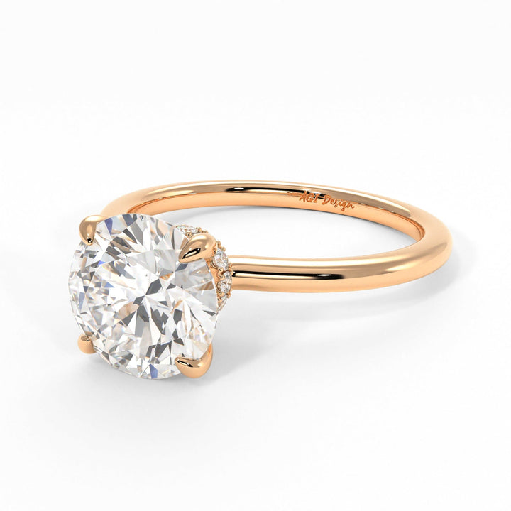 AGI Design Grace Round Lab Created Diamond Engagement Ring