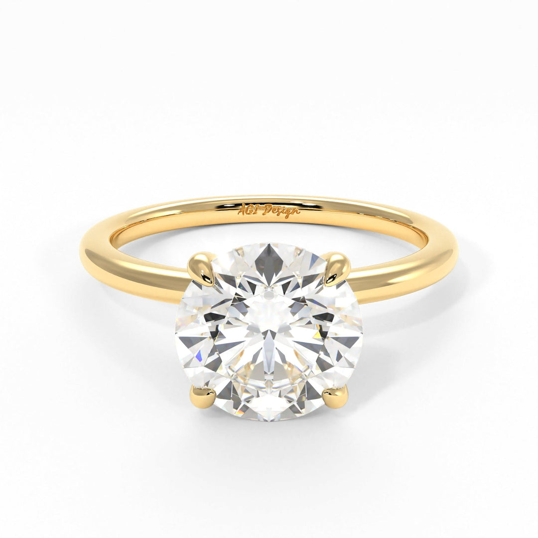 AGI Design Grace Round Lab Created Diamond Engagement Ring