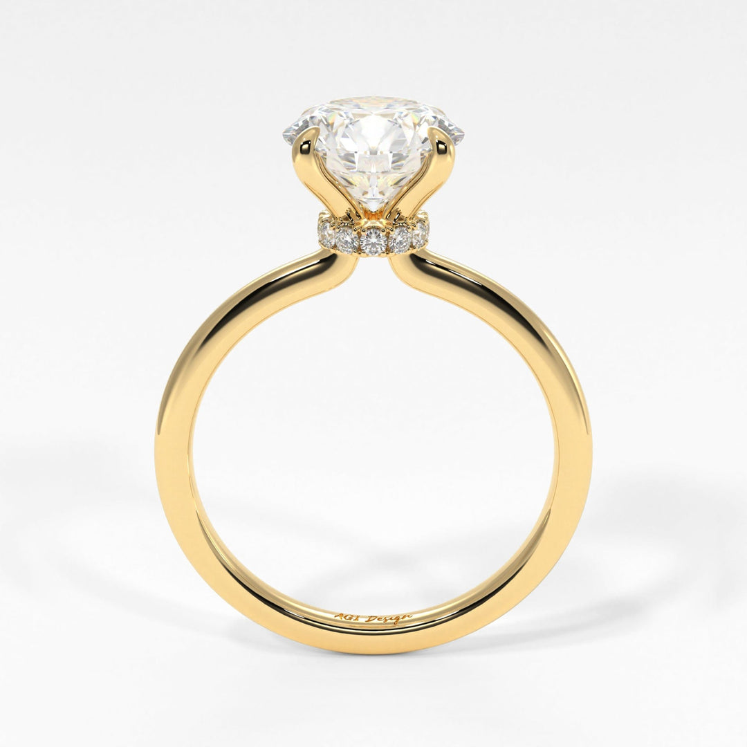 AGI Design Grace Round Lab Created Diamond Engagement Ring