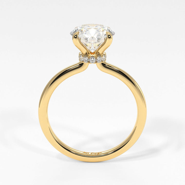 AGI Design Grace Round Lab Created Diamond Engagement Ring