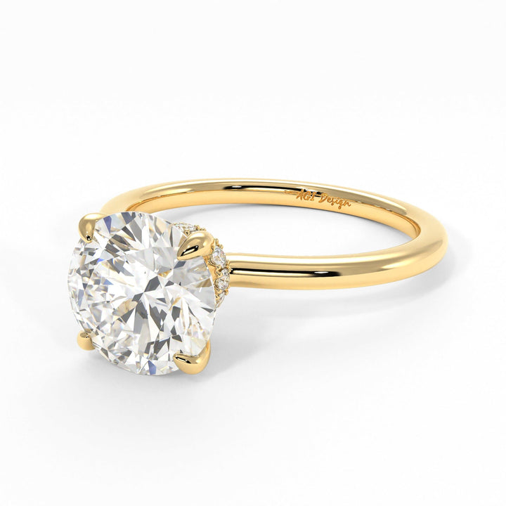 AGIDesignShop Grace Round Moissanite Collar Engagement Ring