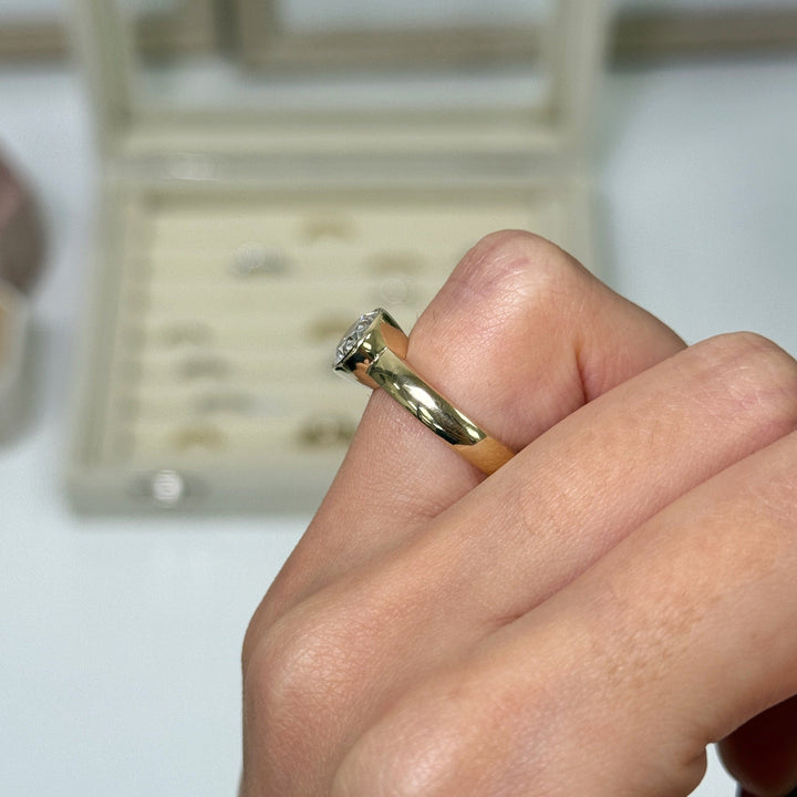 AGI Design Harmony Oval  Lab Created Diamond East West Bezel Engagement Ring