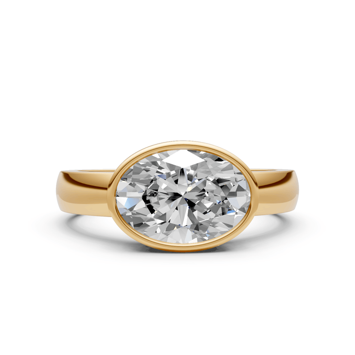 AGI Design Harmony Oval  Lab Created Diamond East West Bezel Engagement Ring