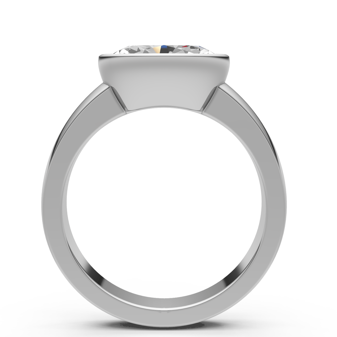 AGI Design Harmony Oval  Lab Created Diamond East West Bezel Engagement Ring