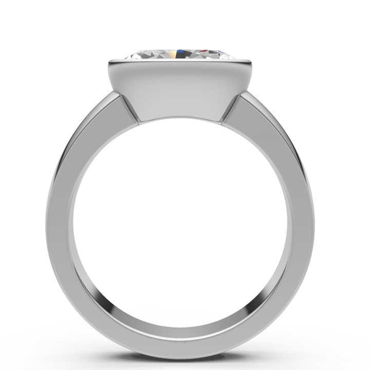 AGI Design Harmony Oval  Lab Created Diamond East West Bezel Engagement Ring