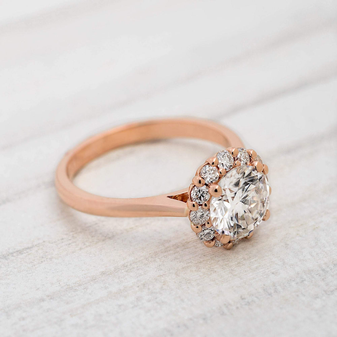 AGI Design Harper Round Lab Created Diamond Engagement Ring