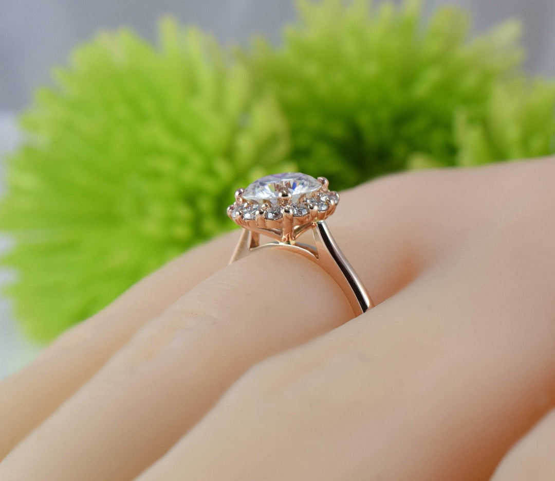 AGI Design Harper Round Lab Created Diamond Engagement Ring