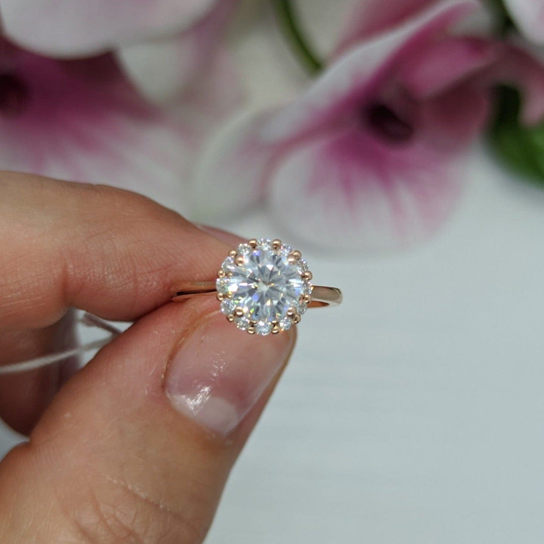 AGI Design Harper Round Lab Created Diamond Engagement Ring