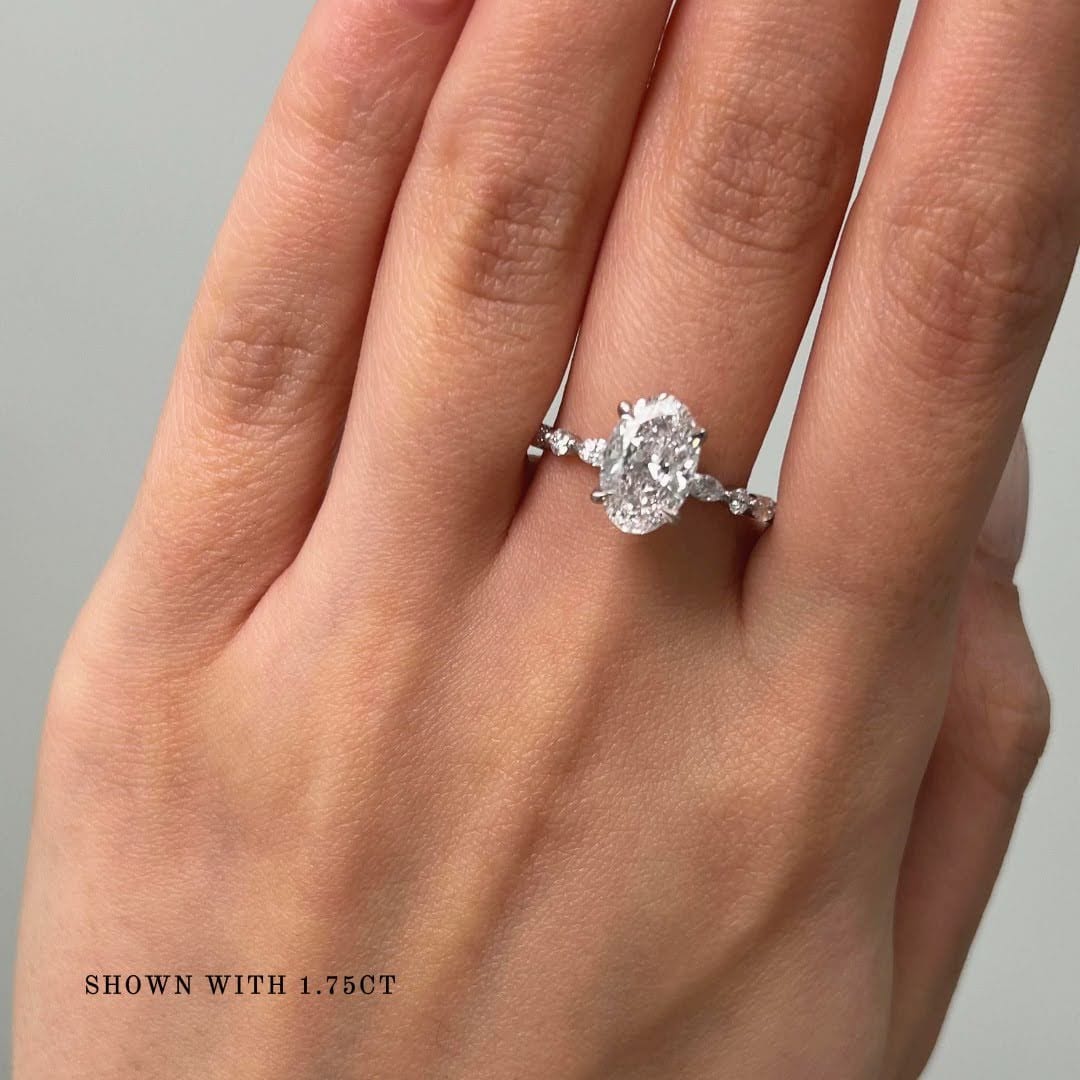 AGI Design Hope Oval lab-created diamond engagement ring