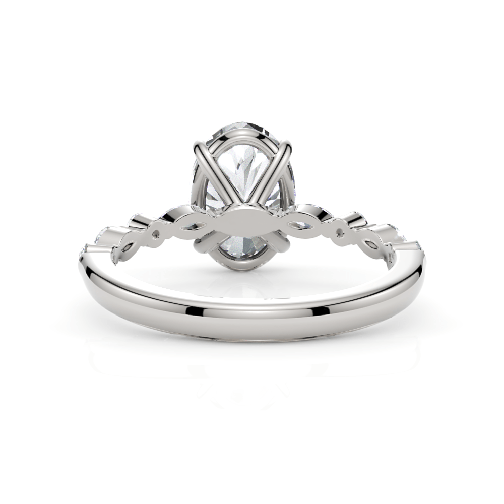 AGI Design Hope Oval lab-created diamond engagement ring