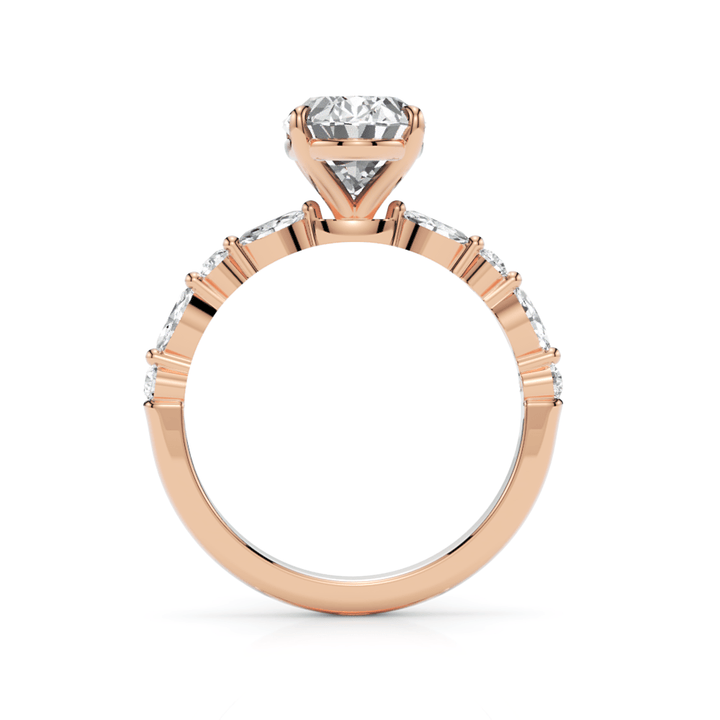 AGI Design Hope Oval lab-created diamond engagement ring