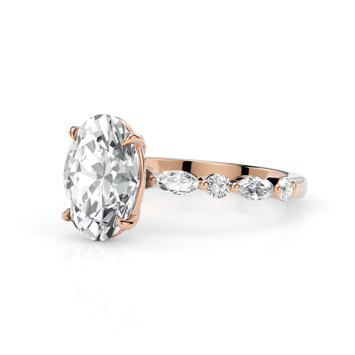 AGI Design Hope Oval lab-created diamond engagement ring