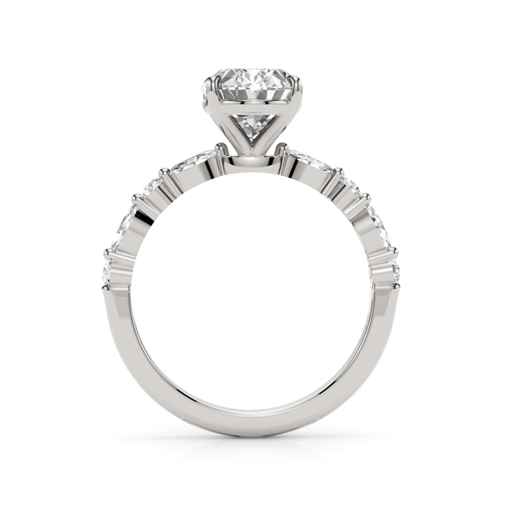 AGI Design Hope Oval lab-created diamond engagement ring