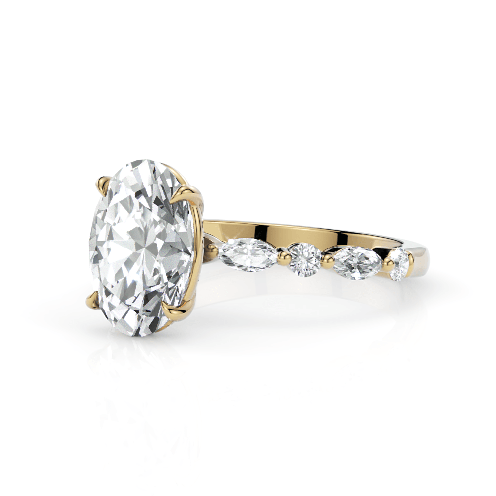 AGI Design Hope Oval lab-created diamond engagement ring