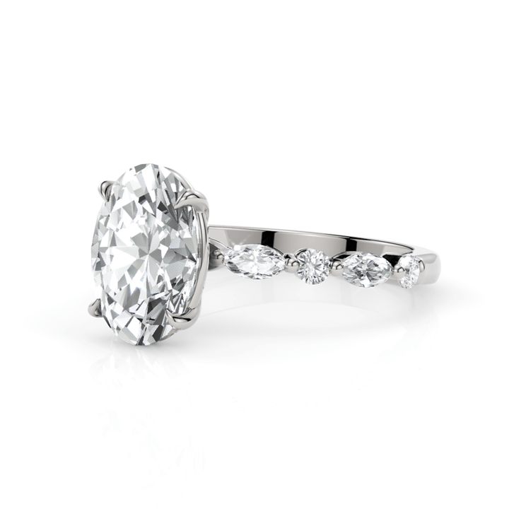AGI Design Hope Oval lab-created diamond engagement ring