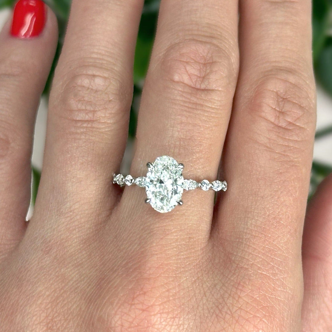 AGIDesignShop Hope Oval Moissanite  Engagement Ring