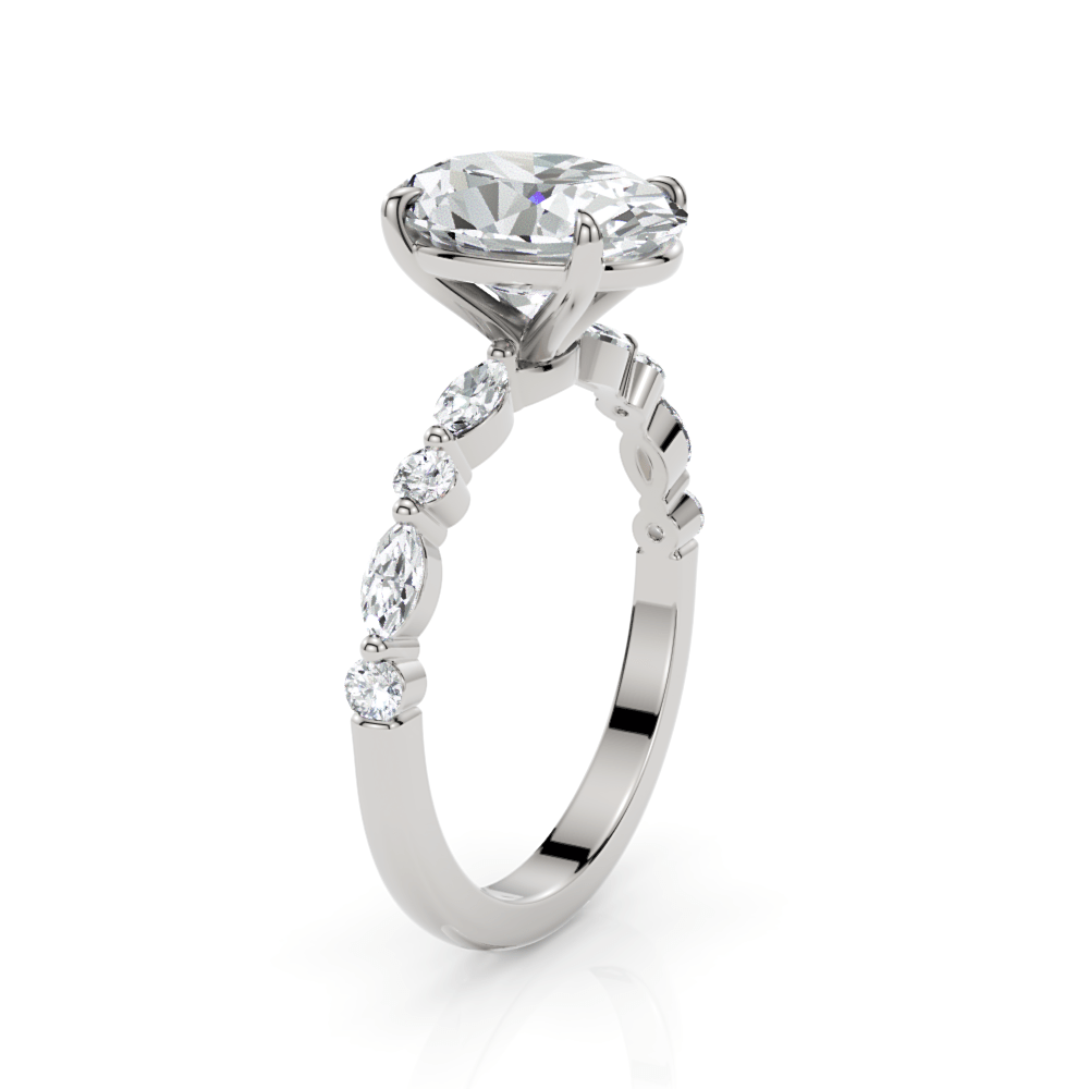 AGIDesignShop Hope Oval Moissanite  Engagement Ring