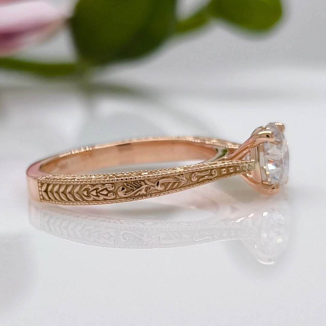 AGI Design Isabella Round Lab Created Diamond Engagement Ring