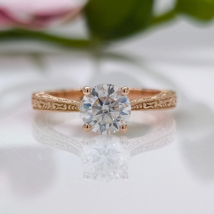 AGIDesignShop Isabella Round Moissanite Engagement Ring