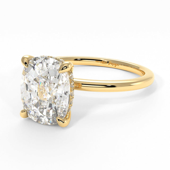 AGI Design Jade Elongated Cushion Cut Lab Created Diamond Engagement Ring