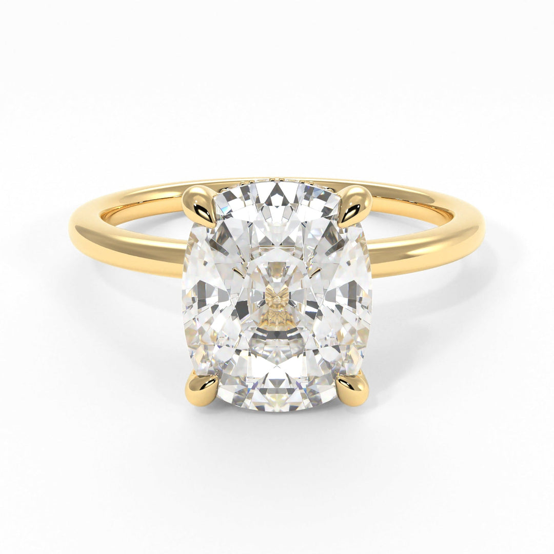 AGI Design Jade Elongated Cushion Cut Lab Created Diamond Engagement Ring
