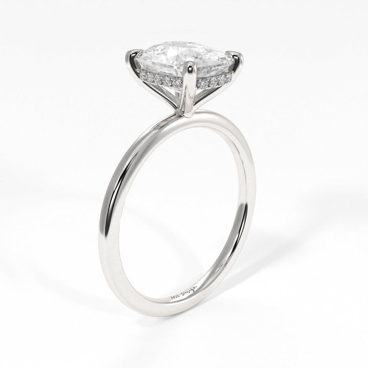 AGI Design Jade Elongated Cushion Cut Lab Created Diamond Engagement Ring