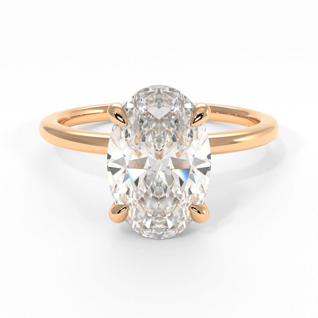 AGI Design Jade Oval Lab Created Diamond Engagement Ring