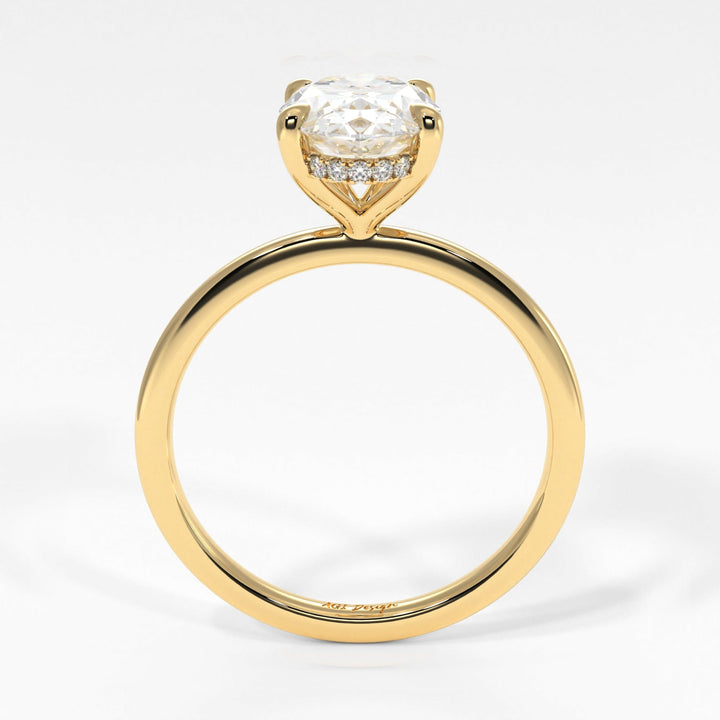 AGI Design Jade Oval Lab Created Diamond Engagement Ring
