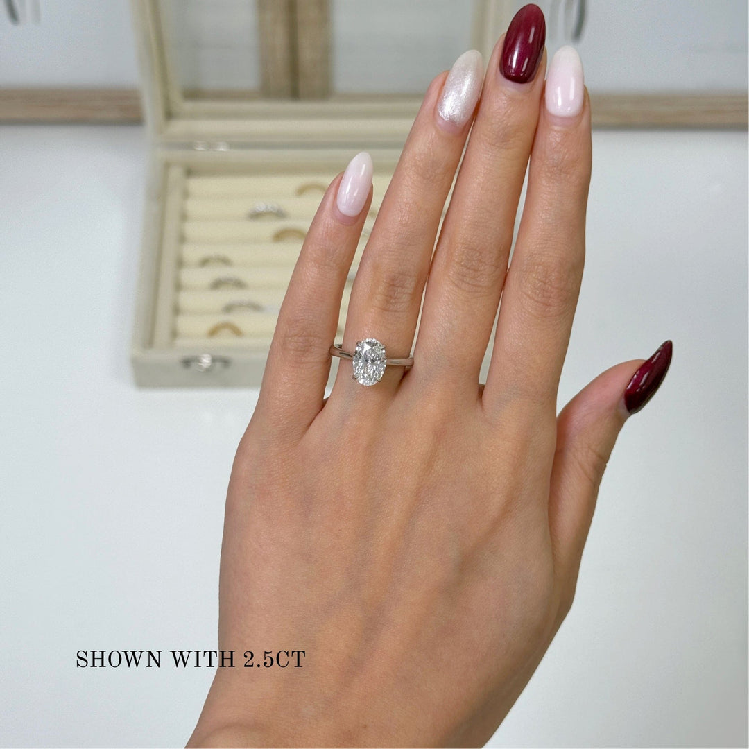 AGI Design Jade Oval Lab Created Diamond Engagement Ring